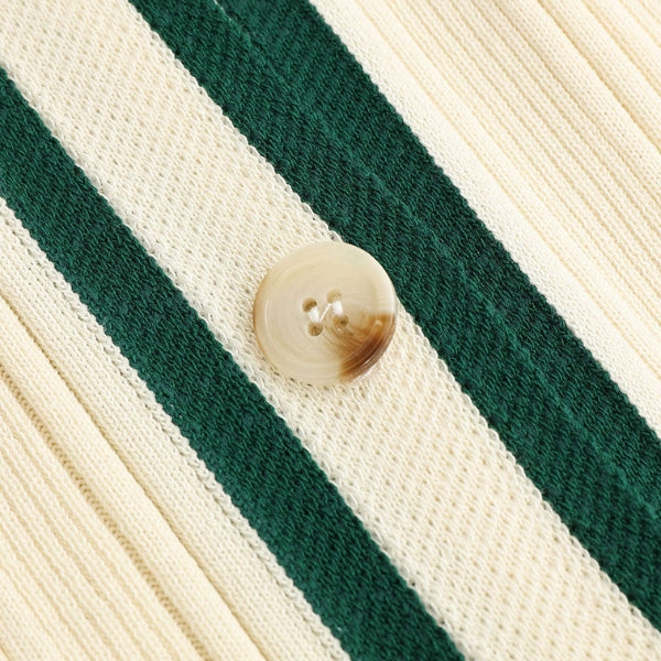 The Capri Contrast-Trim Ribbed Maxi Dress