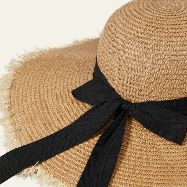 The Riviera Frayed-Edge Straw Hat