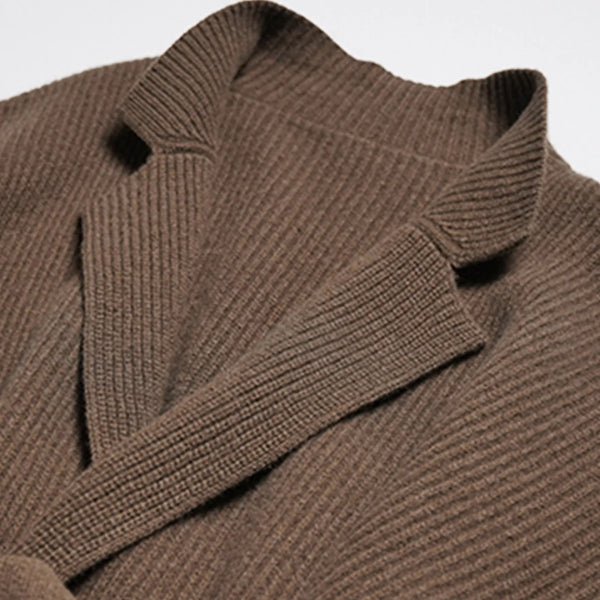 The Portofino Belted Ribbed Knit Coat