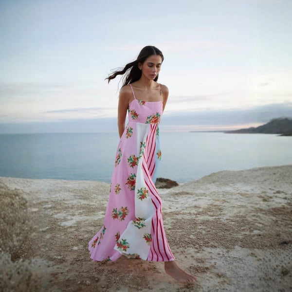 The Amalfi Paneled Floral Maxi Dress
