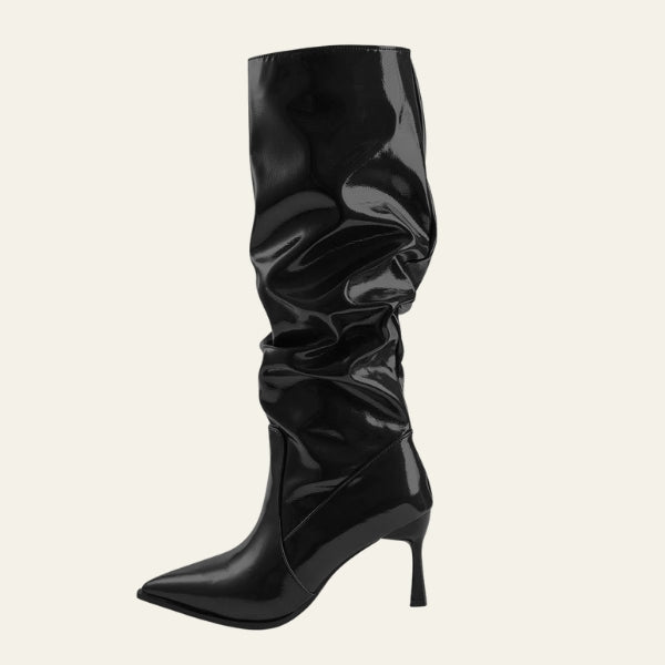 The Verona Gloss Slouch Knee Boots