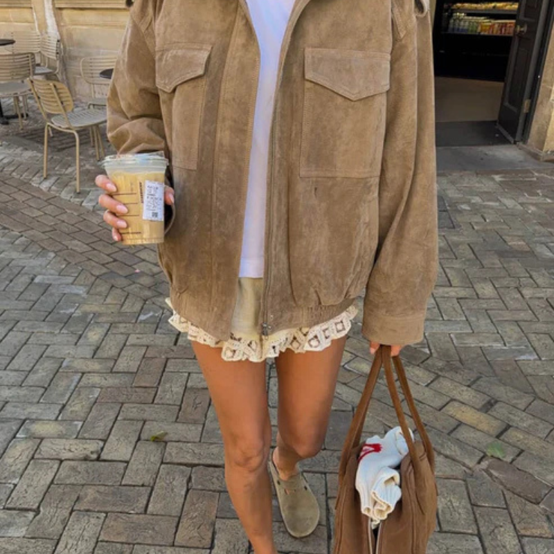 The Geneva Suede Bomber Jacket