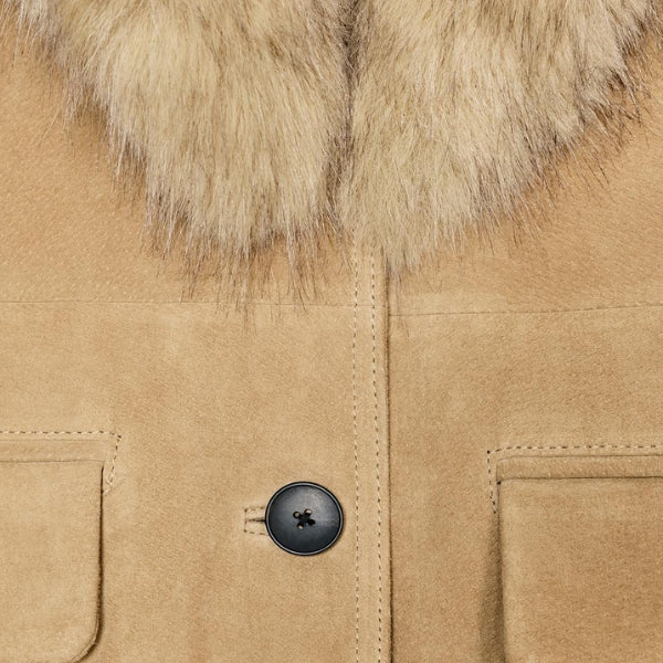 The Aspen Faux-Fur Trim Suede Jacket