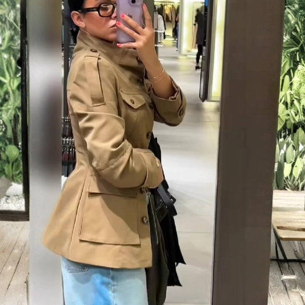 The Savanna Stand-Collar Utility Trench Coat