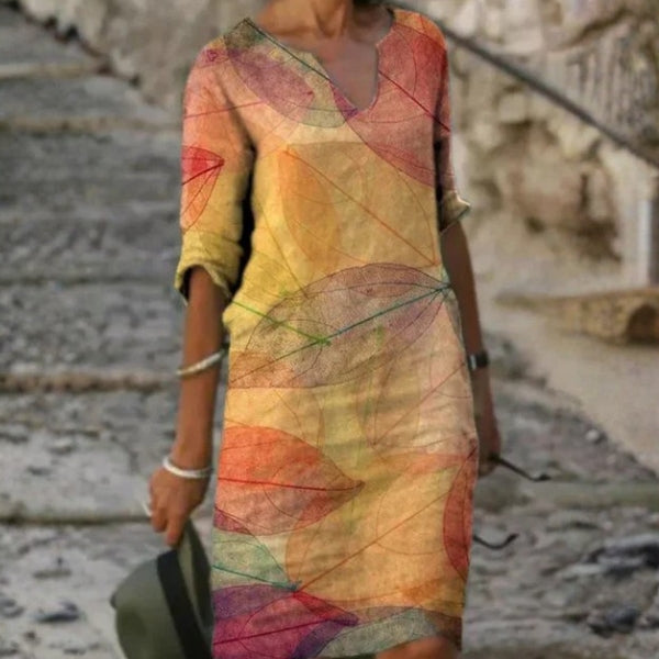 The Amalfi Leaf-Print Midi Dress
