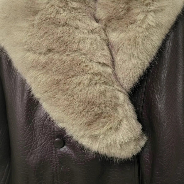 The Aspen Faux-Fur Collar Leather Bomber