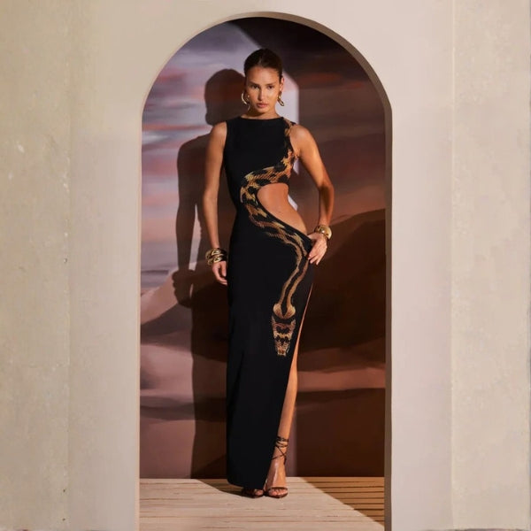The Cairo Cutout Embellished Maxi Dress
