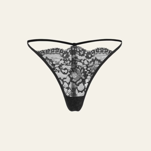 The Verona Sheer Lace Thong Set