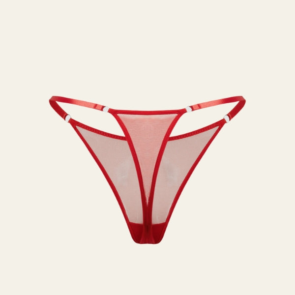The Verona Mesh Garter Thong Set
