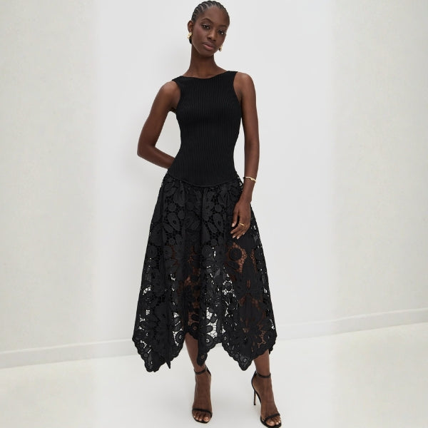 The Kensington Open-Back Lace Midi Dress