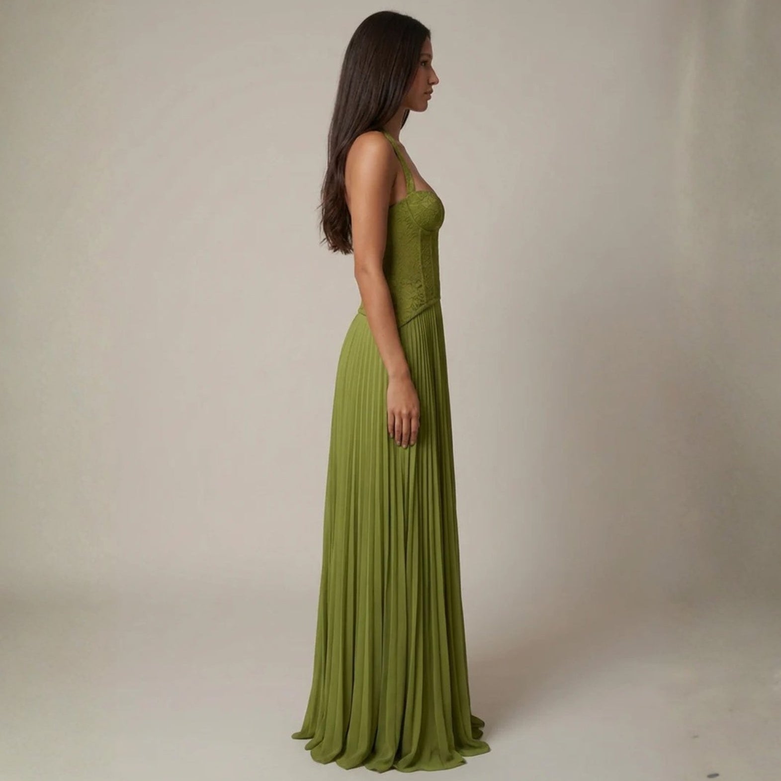 The Ravello Lace-Detail Halter Gown