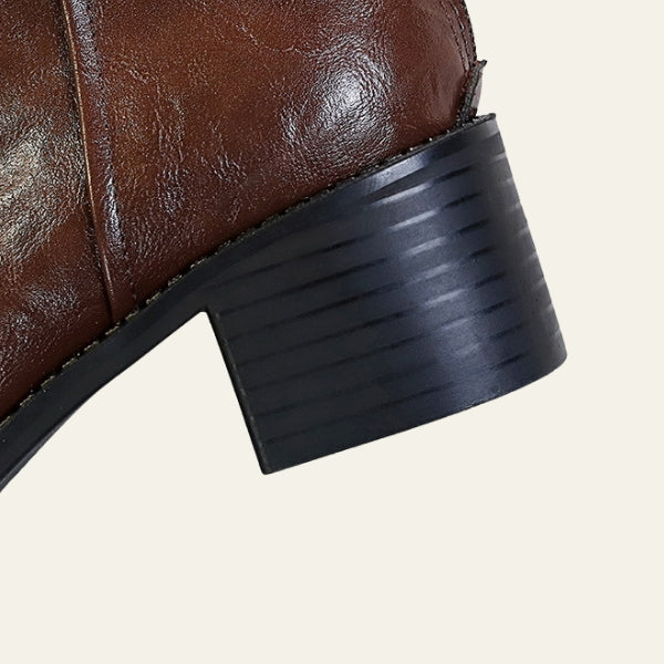 The Dakota Zip-Detail Block Heel Ankle Boots