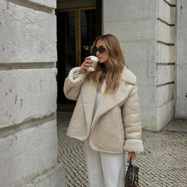 The Arianne Sherpa-Lined Faux Leather Jacket