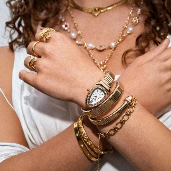 The Serpentine Wrap Crystal-Trim Watch