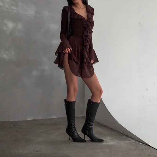 The Verona Ruffle-Trim Mini Dress