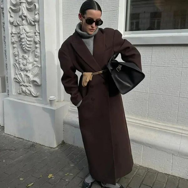 The Milano Double-Breasted Long Coat