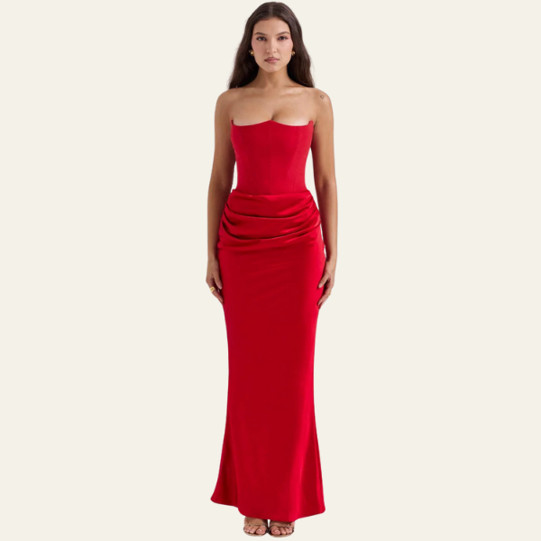 The Vienna Satin Evening Maxi Dress