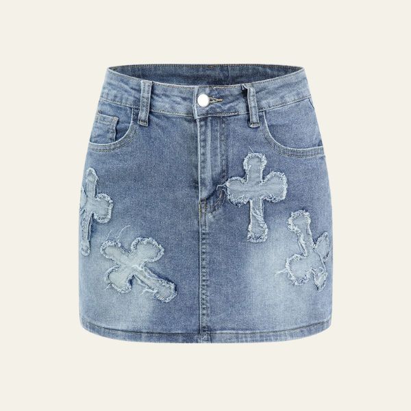 Crosstown Denim Jacket And Skirt Set