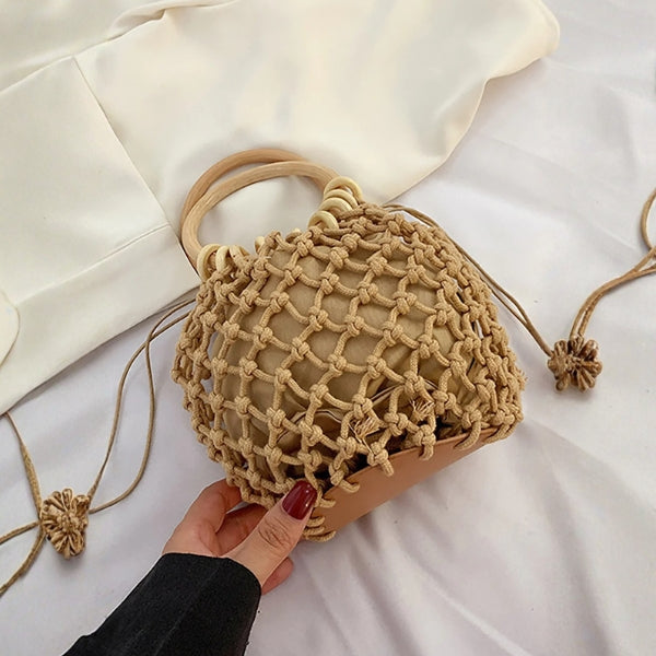 The Sorrento Macramé Ring-Handle Bag