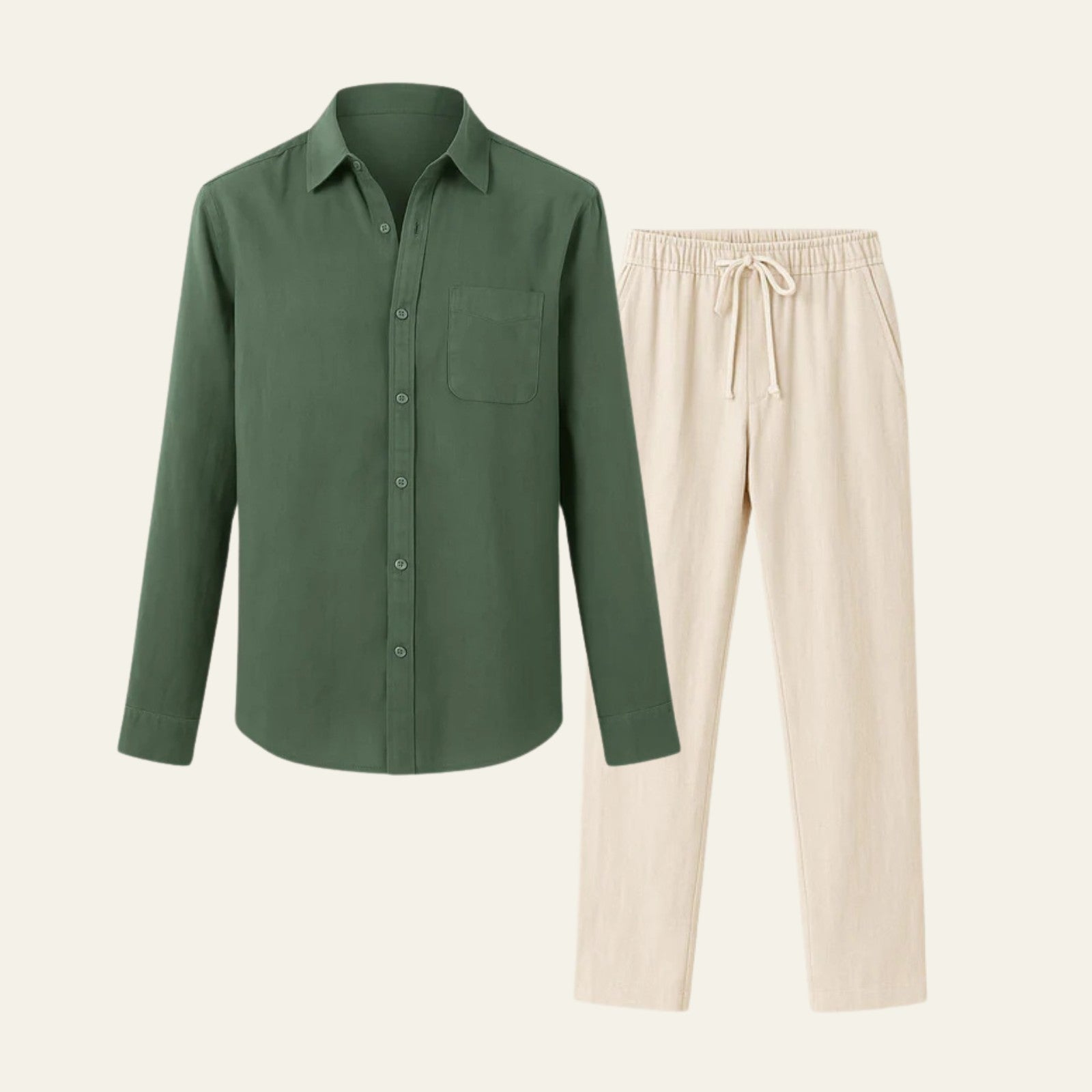The Atlas Linen Set Beige