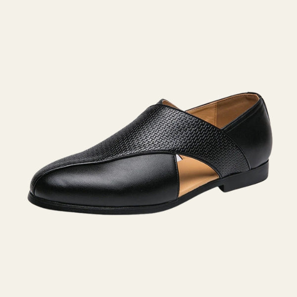 The Riviera Textured Cross-Strap Loafers