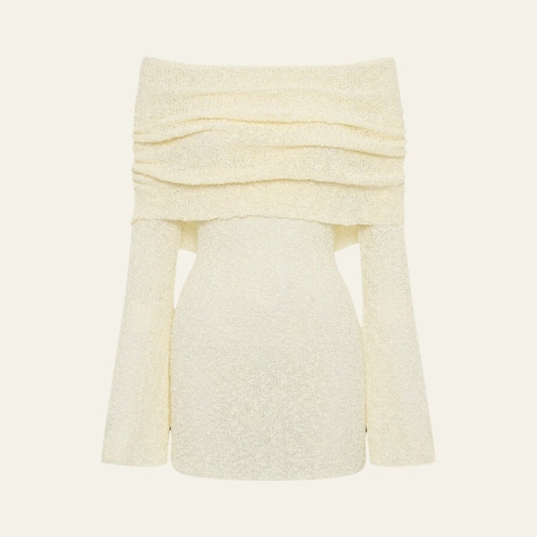 The Amalfi Off-Shoulder Knit Mini Dress