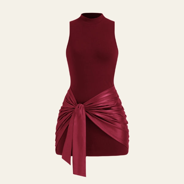 The Capri Draped Tie-Waist Mini Dress