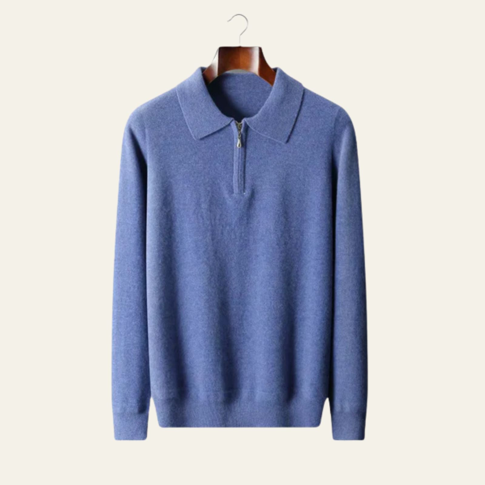 The Vienna Merino Wool Half Zip Polo