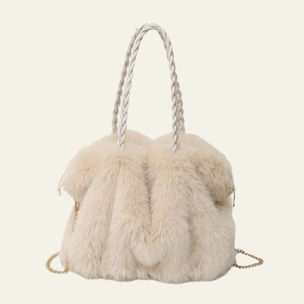 The Milan Braided-Handle Faux-Fur Tote Bag