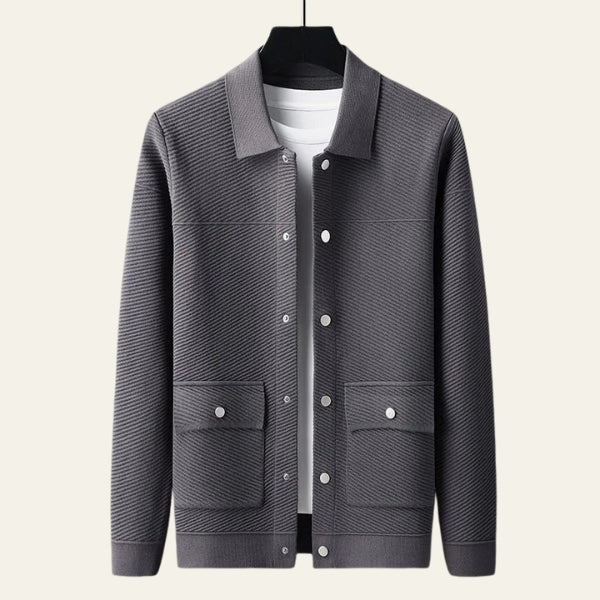 The Hudson Ribbed Snap-Front Cardigan