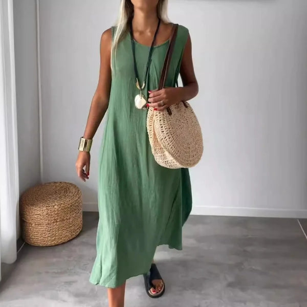 The Capri Textured Sleeveless Midi Dress