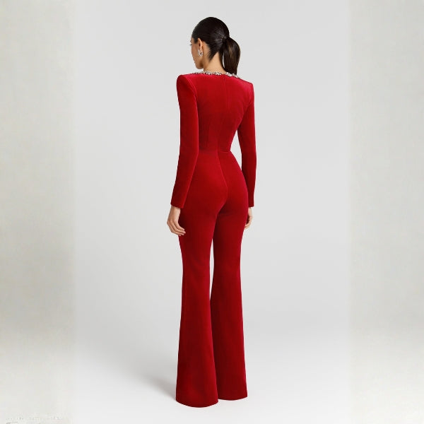 The Monaco Embellished Square-Neck Jumpsuit