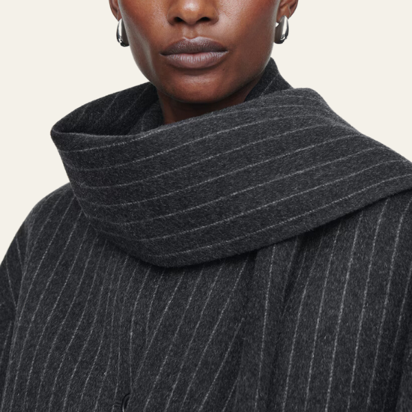 The Geneva Wool Pinstripe Coat