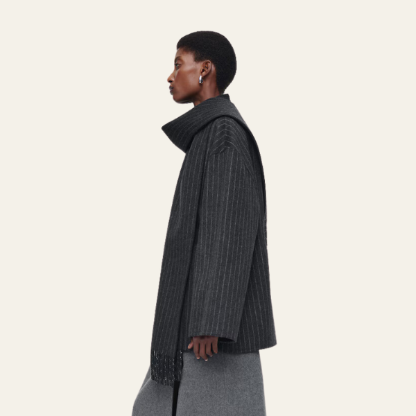 The Geneva Wool Pinstripe Coat