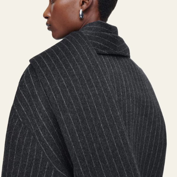 The Geneva Wool Pinstripe Coat