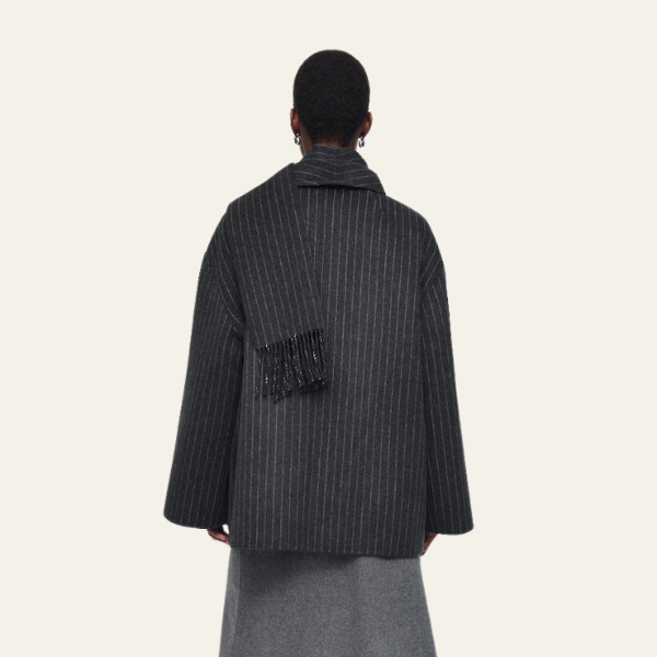 The Geneva Wool Pinstripe Coat