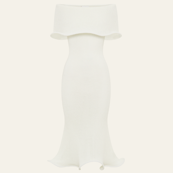 The St. Moritz Off-Shoulder Knit Midi Dress