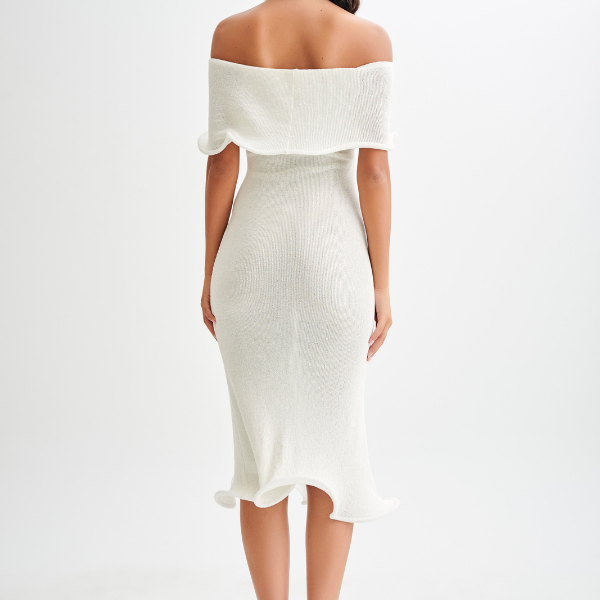 The St. Moritz Off-Shoulder Knit Midi Dress