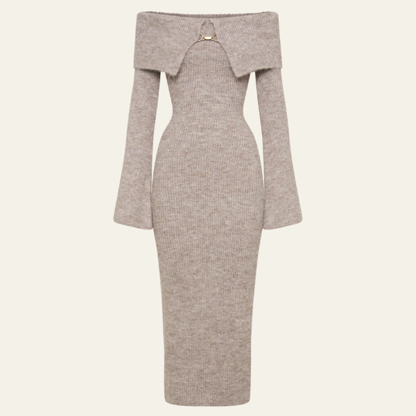 The Edinburgh Off-Shoulder Knit Dress