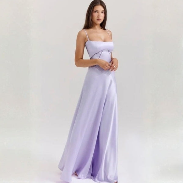 The Mirrorcurve Satin-Finish Maxi Dress