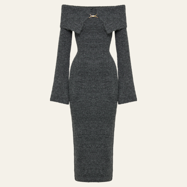The Edinburgh Off-Shoulder Knit Dress
