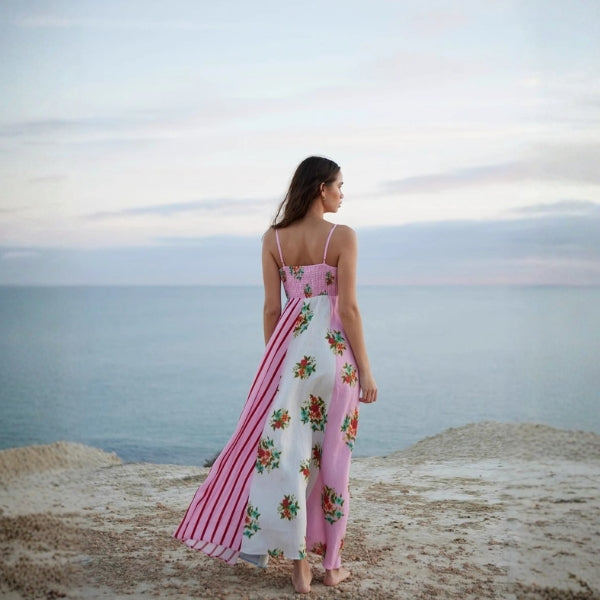 The Amalfi Paneled Floral Maxi Dress
