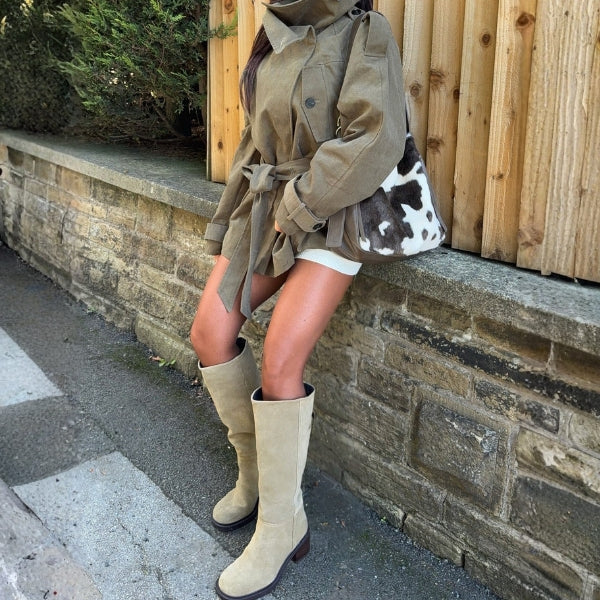 The Savoy Belted High-Neck Utility Jacket