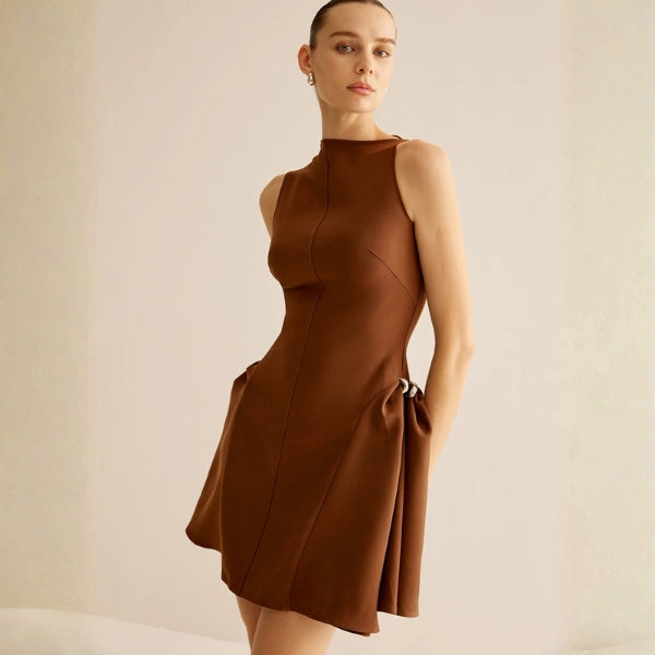 The Valencia Ring-Gathered Mini Dress