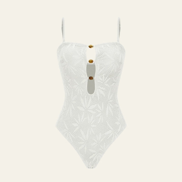 The Sorrento Beaded Mesh Swimsuit