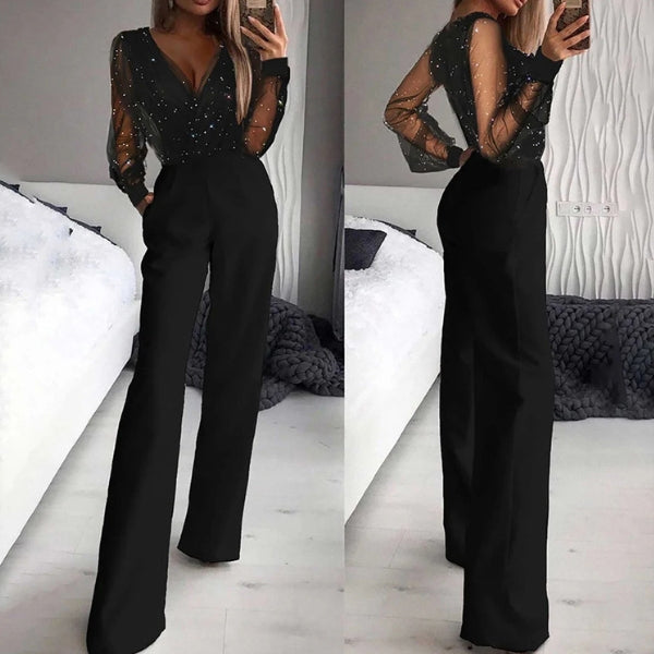 The Midnight Shimmer Mesh Jumpsuit