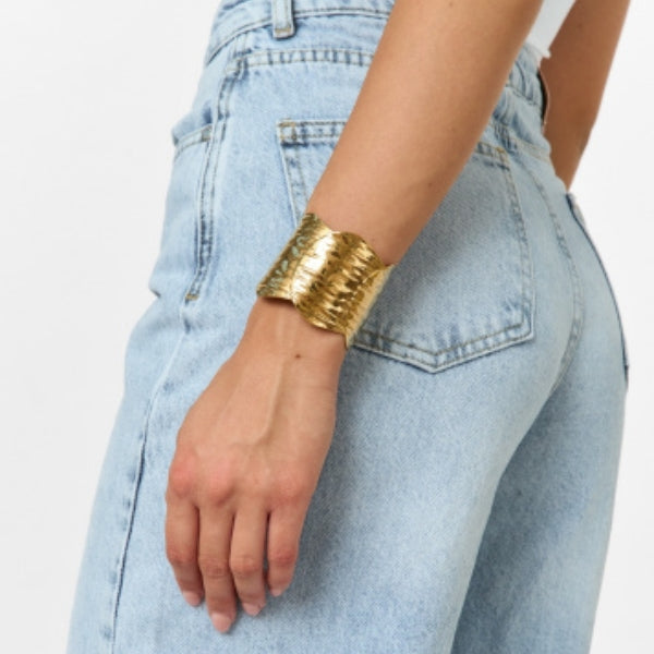 The Santorini Textured Gold Cuff