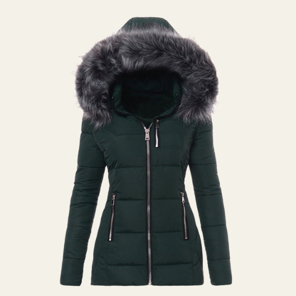 The Aspen Fitted Faux-Fur Hood Puffer Jacket
