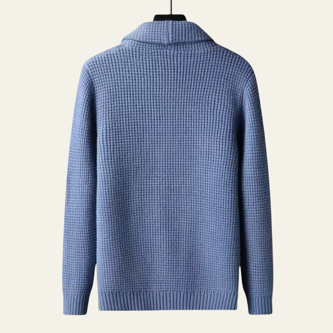 The Aspen Waffle-Knit Shawl Cardigan