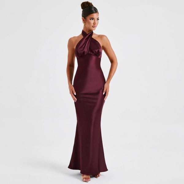 The Marbella Cross-Halter Evening Dress